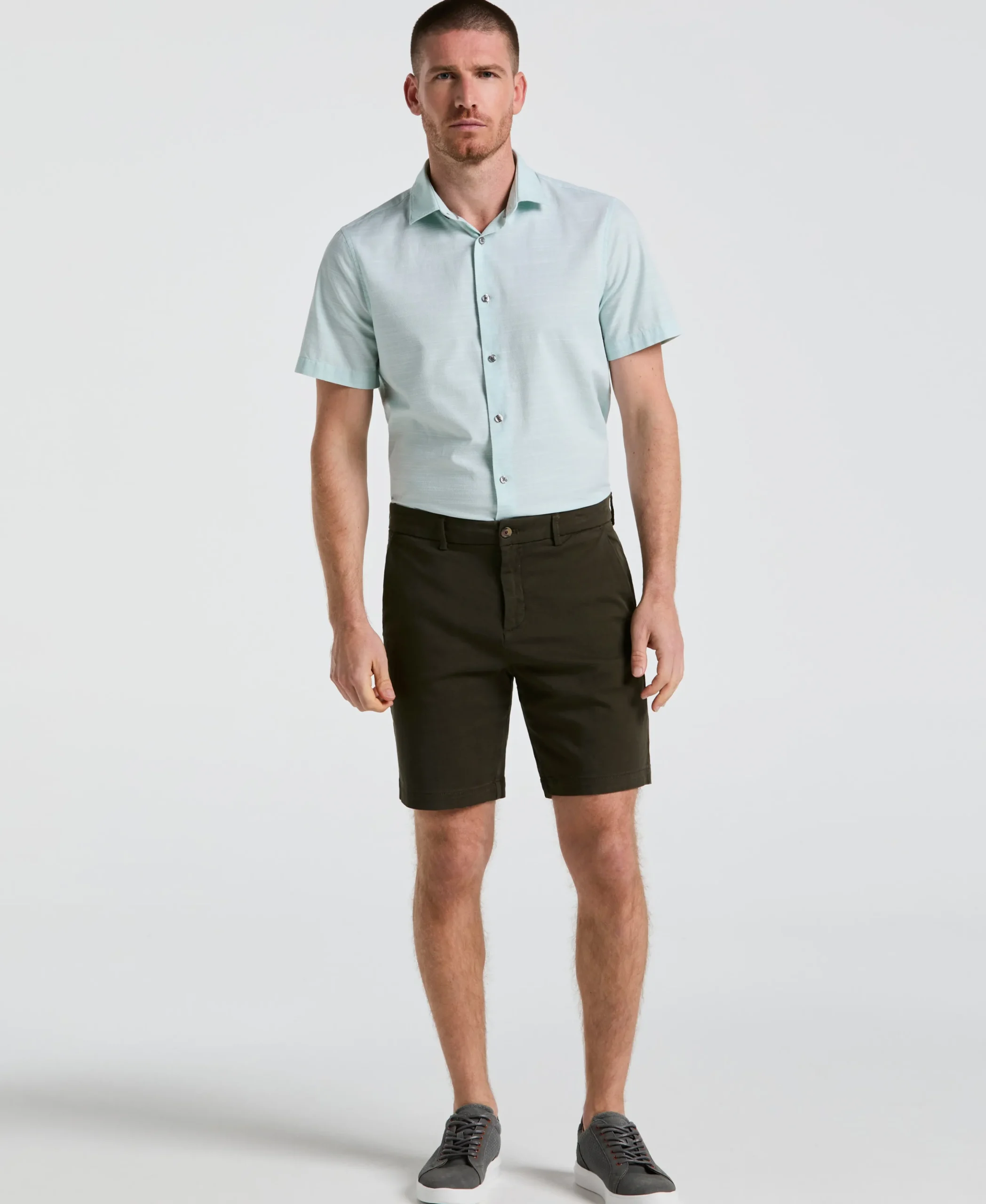 8" Flat Front Garment Dyed Short