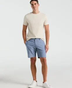 8" Flat Front Linen Cotton Short