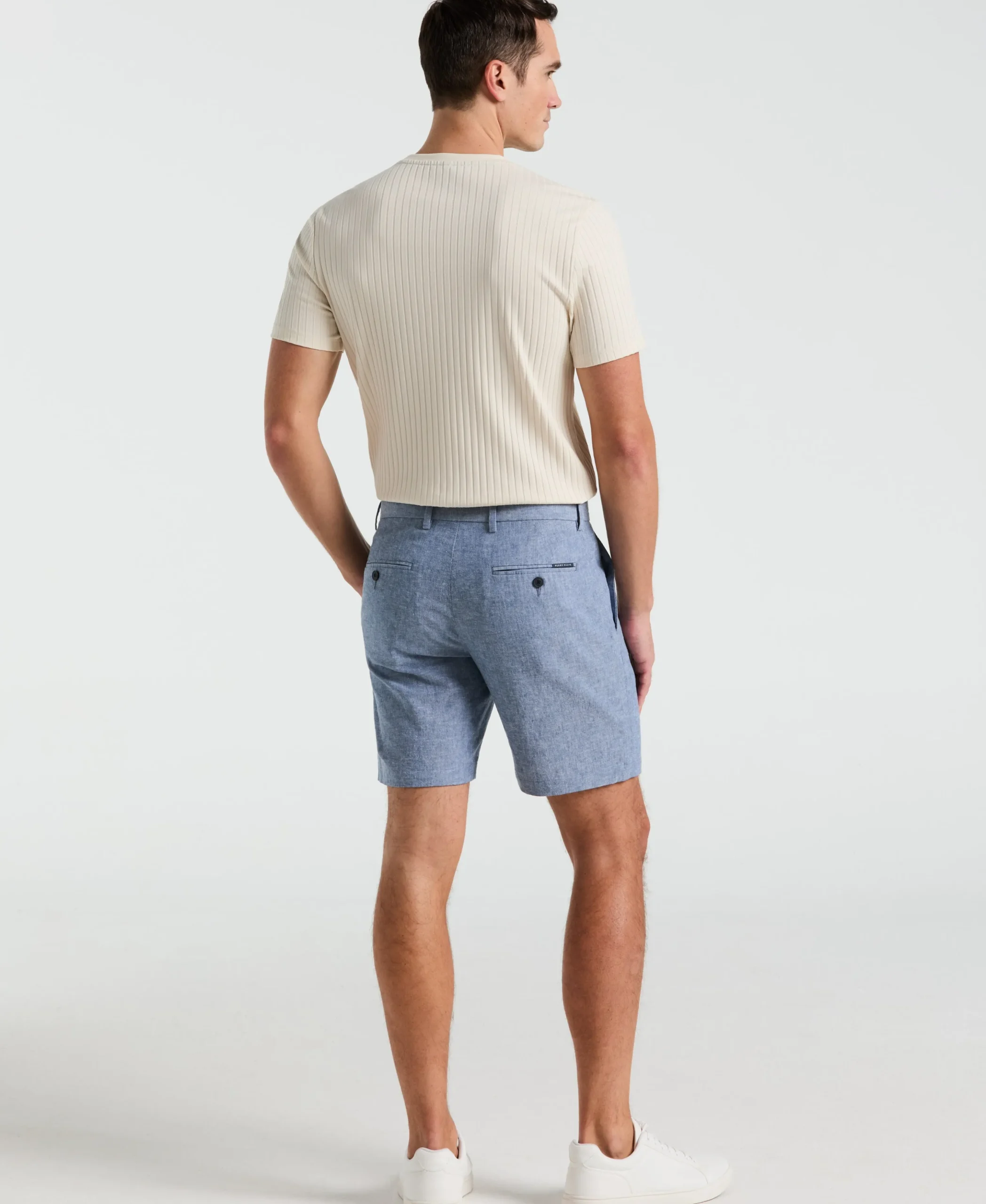 8" Flat Front Linen Cotton Short