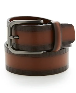 Casual Leather Belt with Embossed Pattern