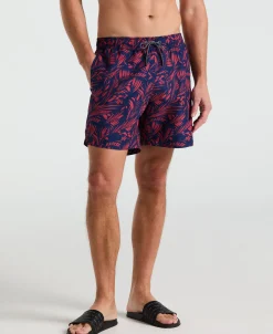 CLEARANCE 7" Leaf Print Swim Short