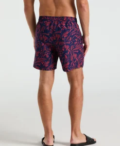 CLEARANCE 7" Leaf Print Swim Short