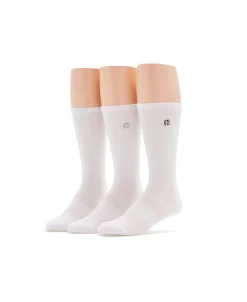 CLEARANCE 3 Pack Casual Luxe Rib Logo Crew Socks