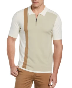 CLEARANCE Big & Tall Tech Knit Color Block Zip Polo