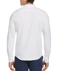 CLEARANCE Big & Tall Untucked Total Stretch Banded Collar Shirt - White