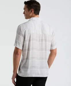 CLEARANCE EcoVero™ Camp Collar Textured Print Shirt