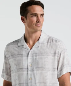 CLEARANCE EcoVero™ Camp Collar Textured Print Shirt