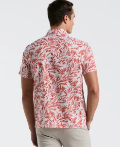 CLEARANCE Linen Abstract Leaf Print Shirt