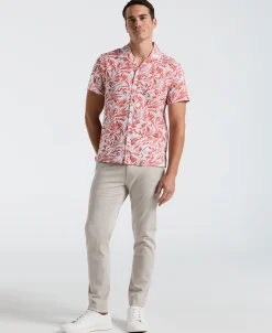 CLEARANCE Linen Abstract Leaf Print Shirt