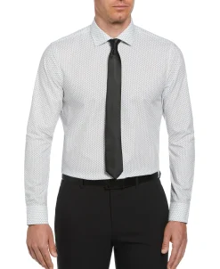 CLEARANCE Slim Fit Button-Down Mini Geo Pattern Dress Shirt