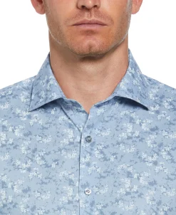 CLEARANCE Slim Fit Button-Down Painterly Floral Print Dress Shirt