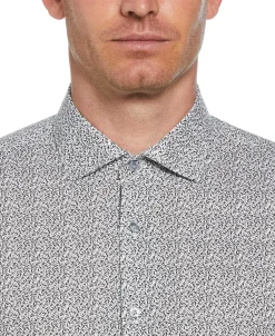 CLEARANCE Slim Fit Button-Down Camo Floral Pattern Dress Shirt