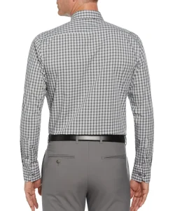 CLEARANCE Slim Fit Button-Down Haven Ombre Checkered Plaid Dress Shirt
