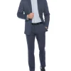 CLEARANCE Slim Fit Microgrid Knit Medium Navy Suit