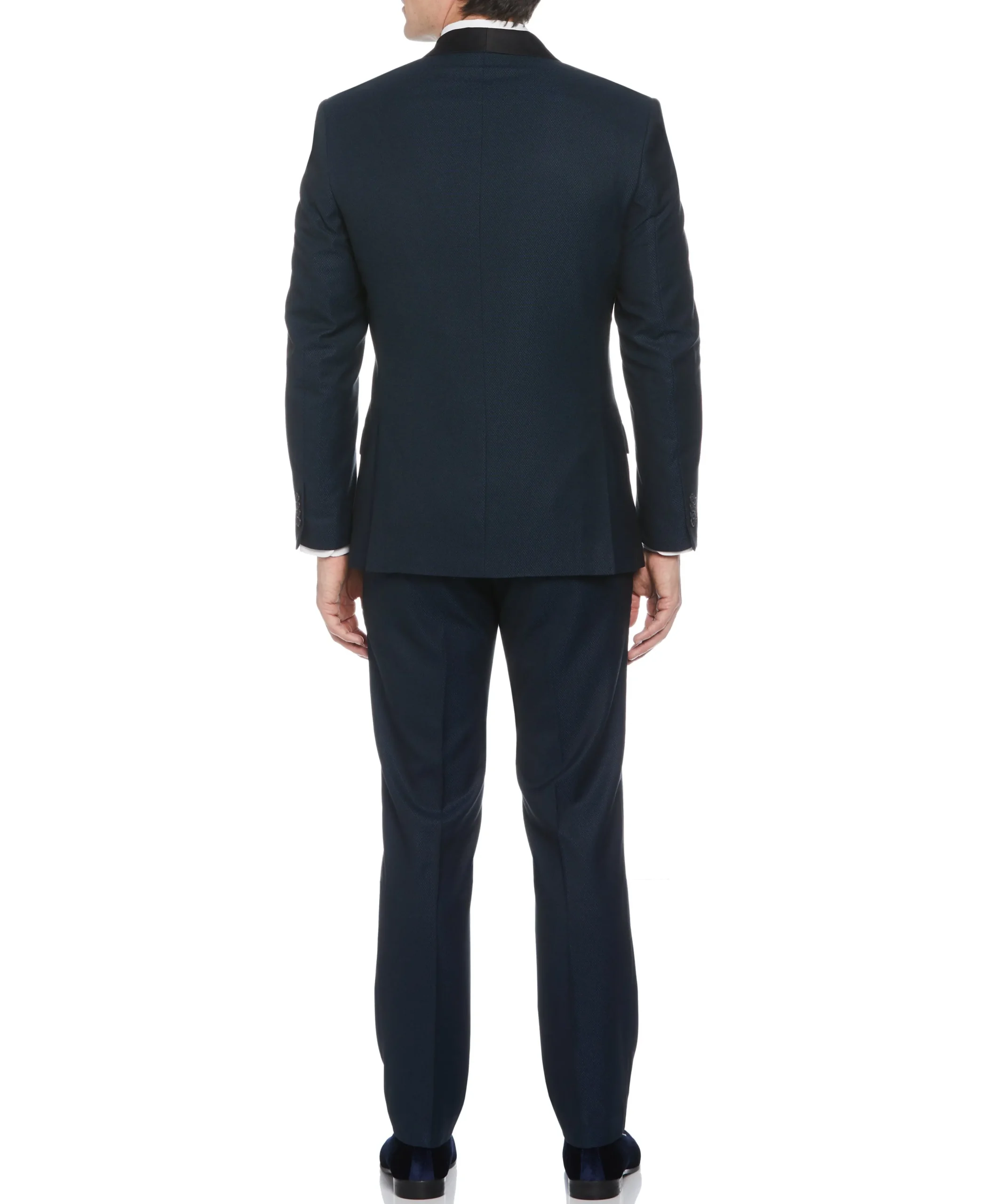 CLEARANCE Slim Fit Navy Textured Tuxedo