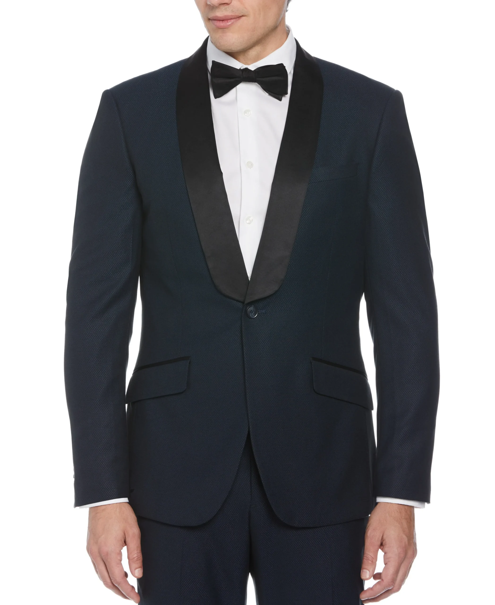 CLEARANCE Slim Fit Navy Textured Tuxedo