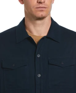 CLEARANCE Slim Fit Solid Twill Button Down Shirt