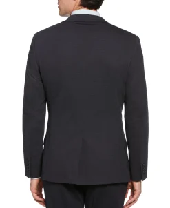 CLEARANCE Slim Fit Stretch Pindot Navy Knit Suit
