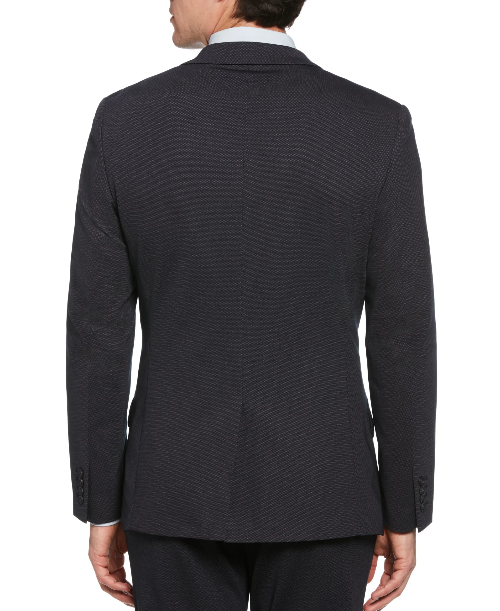 CLEARANCE Slim Fit Stretch Pindot Navy Knit Suit