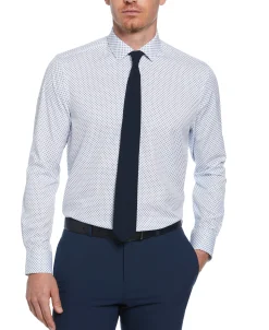 CLEARANCE Slim Fit Stretch Button-Down Circle Print Dress Shirt