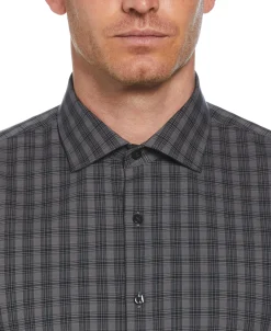 CLEARANCE Slim Fit Tonal Checkered Button-Down Plaid Dress Shirt