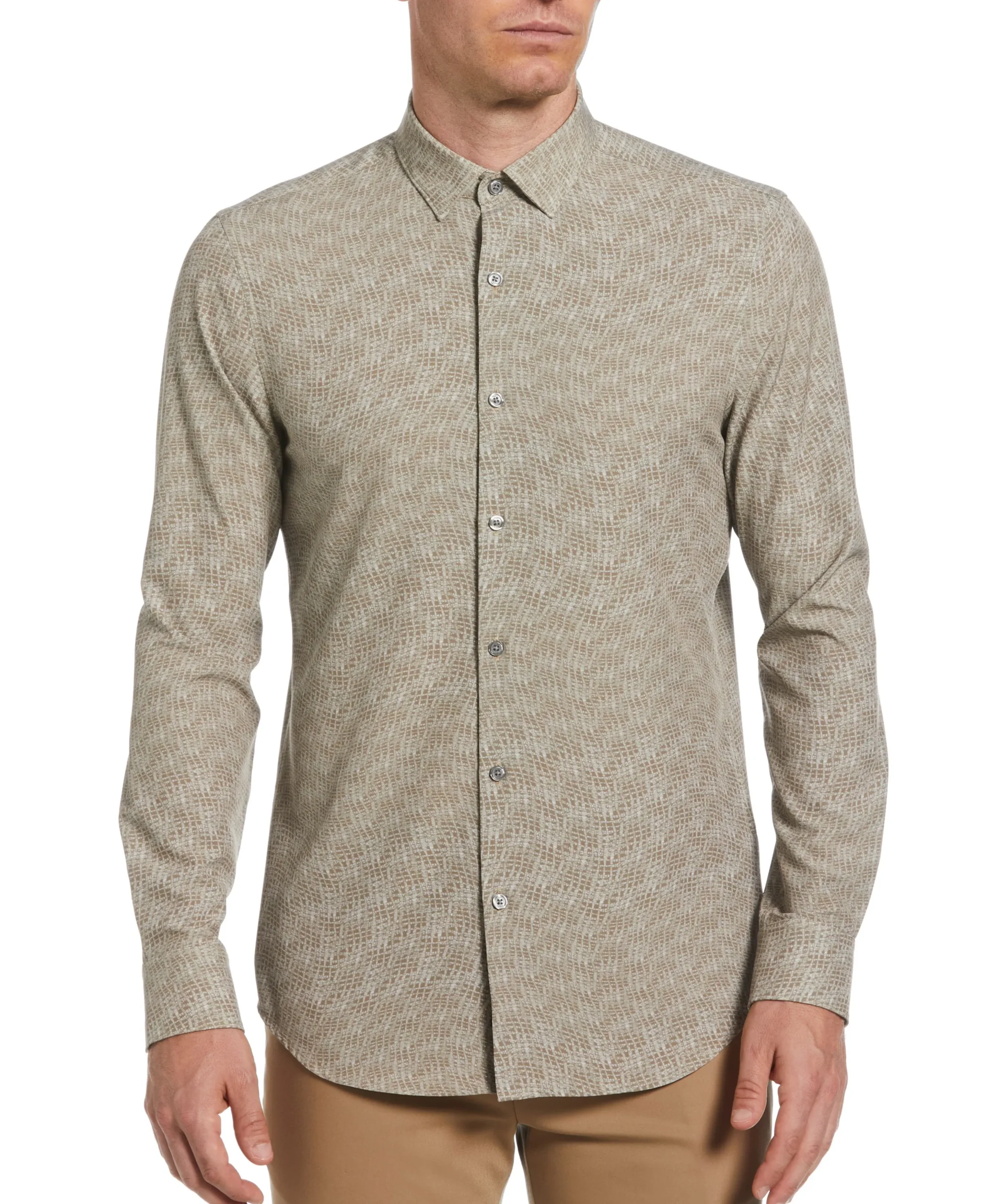 CLEARANCE Tua X Perry Ellis Collaboration Textured Wavy Print Shirt