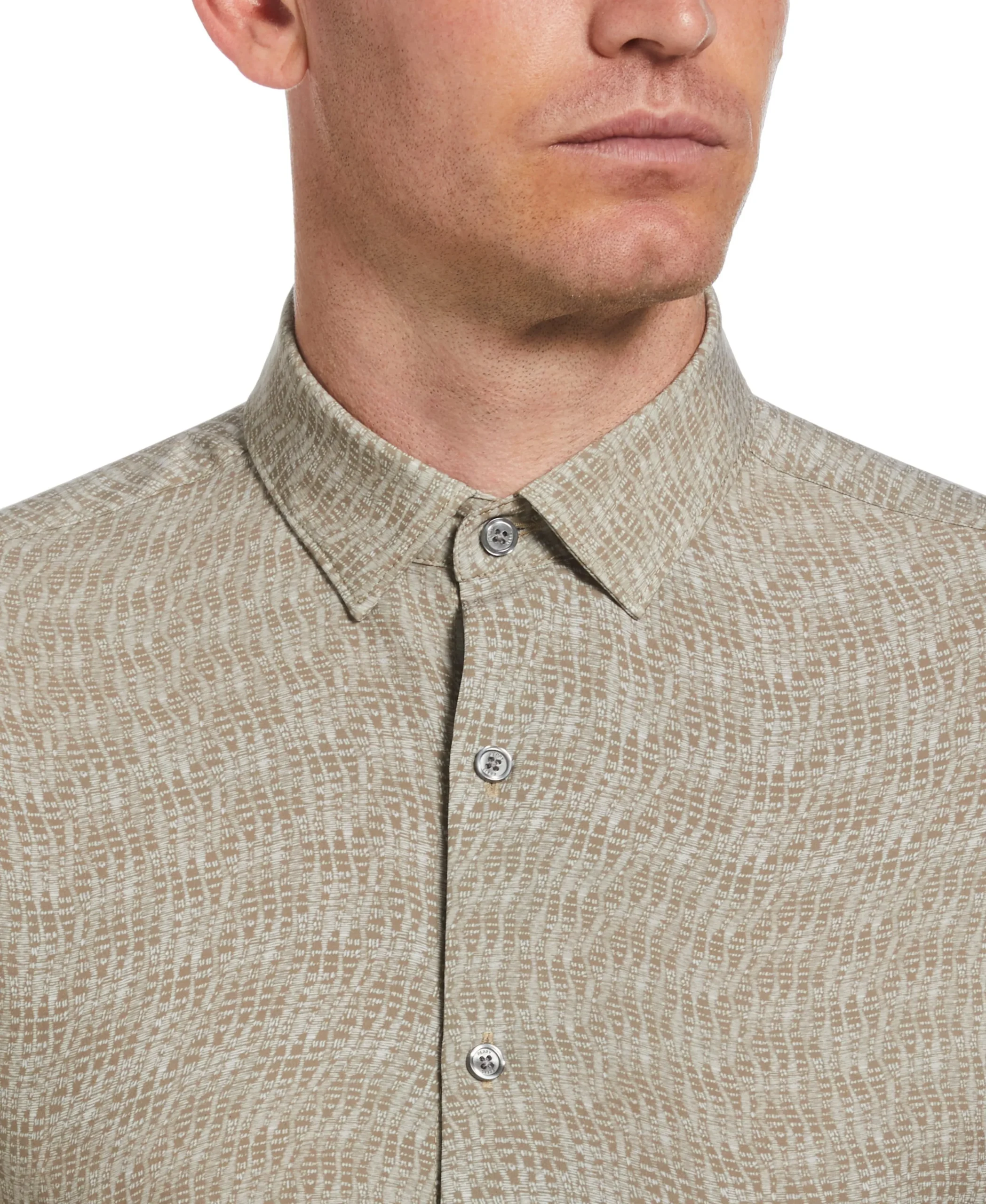 CLEARANCE Tua X Perry Ellis Collaboration Textured Wavy Print Shirt