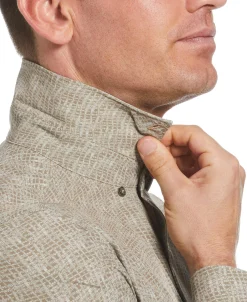 CLEARANCE Tua X Perry Ellis Collaboration Textured Wavy Print Shirt