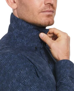 CLEARANCE Tua X Perry Ellis Collaboration Textured Wavy Print Shirt