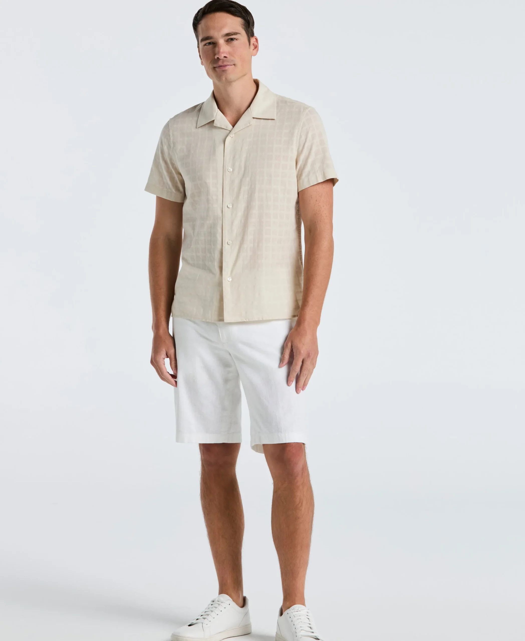 Cotton Dobby Plaid Shirt