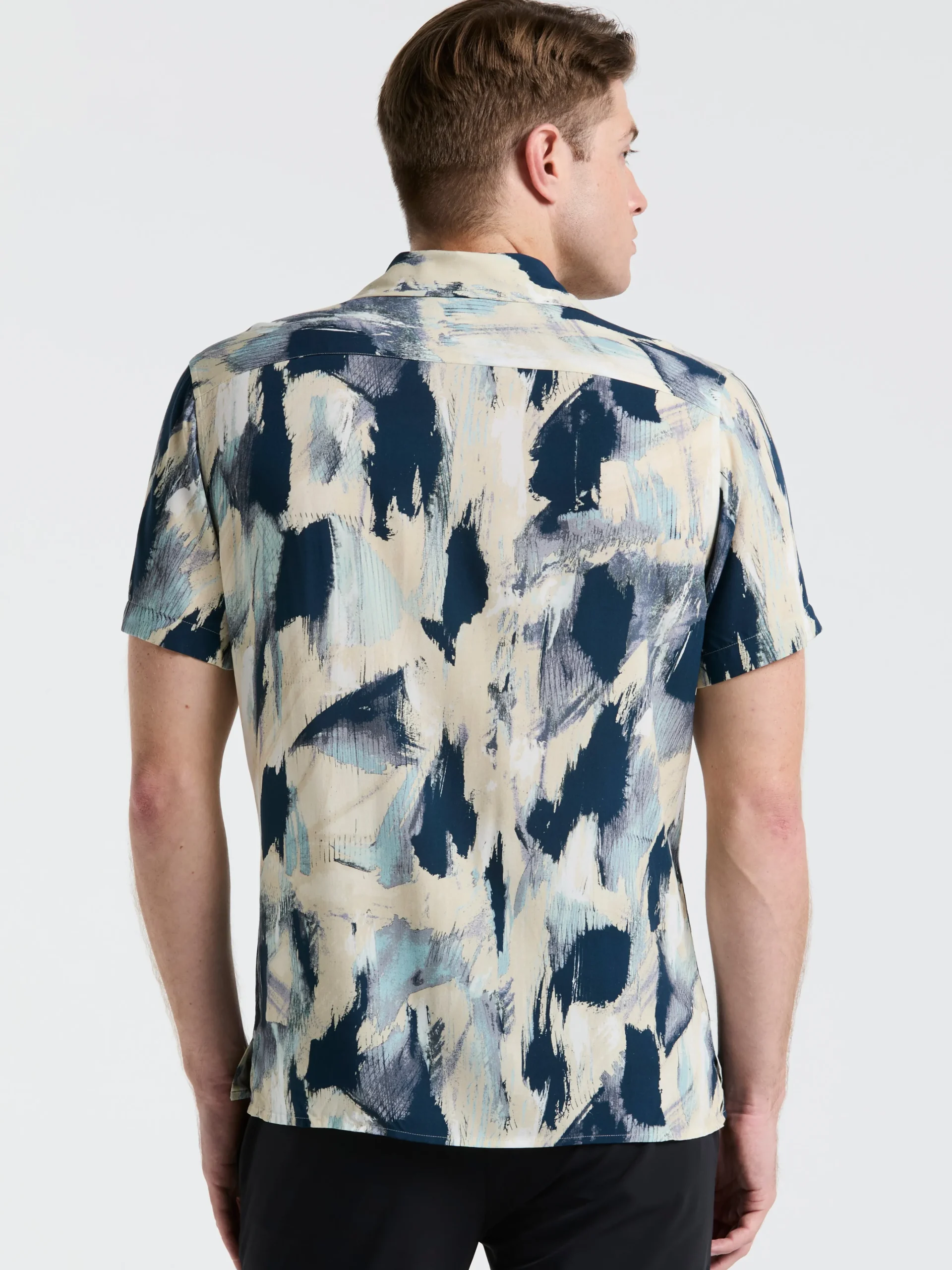 EcoVero™ Abstract Print Camp Collar Shirt