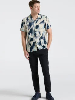 EcoVero™ Abstract Print Camp Collar Shirt