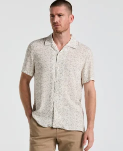 EcoVero™ Brushstroke Print Camp Collar Shirt