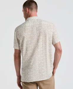 EcoVero™ Brushstroke Print Camp Collar Shirt