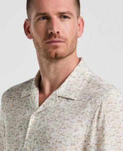 EcoVero™ Brushstroke Print Camp Collar Shirt