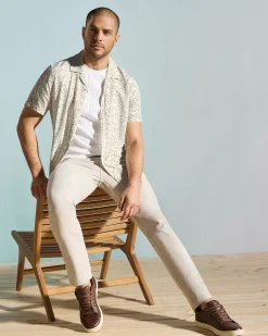 EcoVero™ Brushstroke Print Camp Collar Shirt
