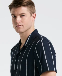 EcoVero™ Striped Camp Collar Shirt