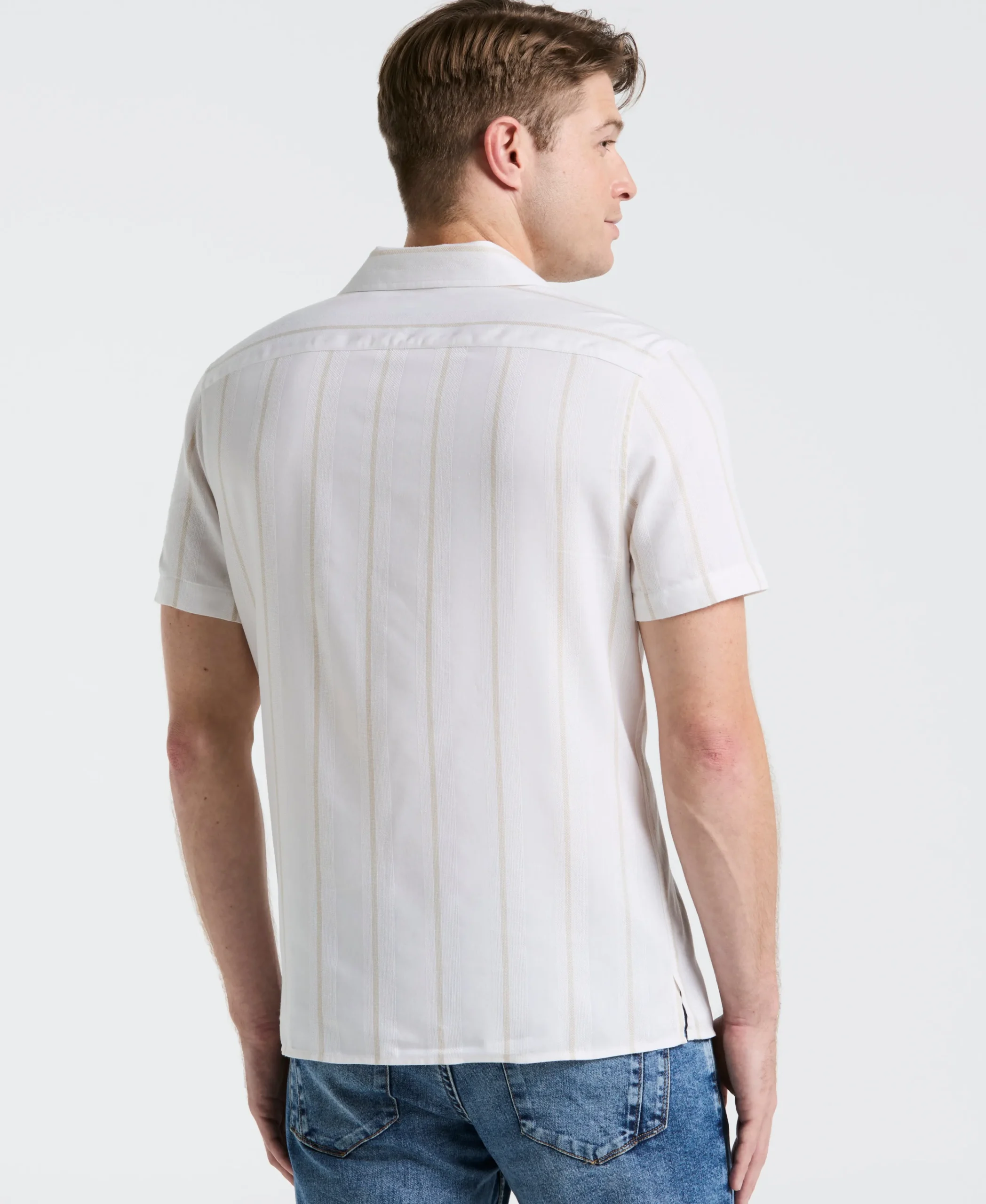 EcoVero™ Striped Camp Collar Shirt