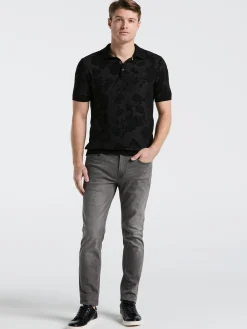 Jacquard Floral Polo Sweater