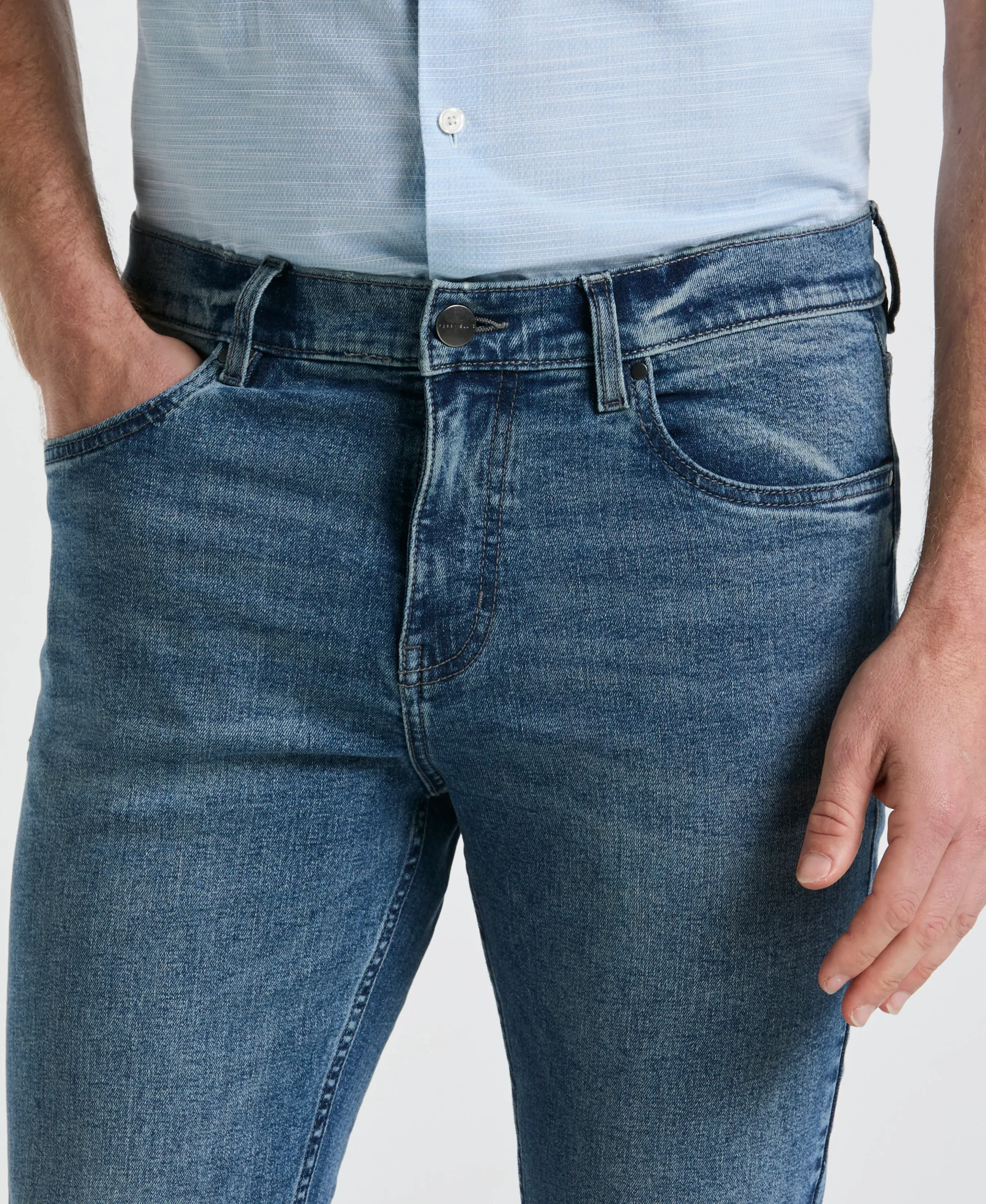 Medium Wash Indigo 5 Pocket Denim Pant