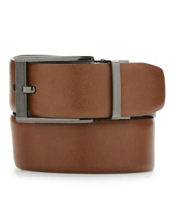 Mesh Buckle Black Leather Belt