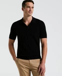 Mesh Stripe Sweater Polo