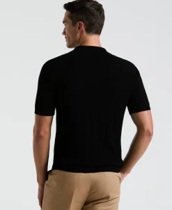 Mesh Stripe Sweater Polo