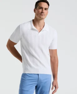 Mesh Stripe Sweater Polo