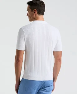 Mesh Stripe Sweater Polo