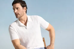 Mesh Stripe Sweater Polo