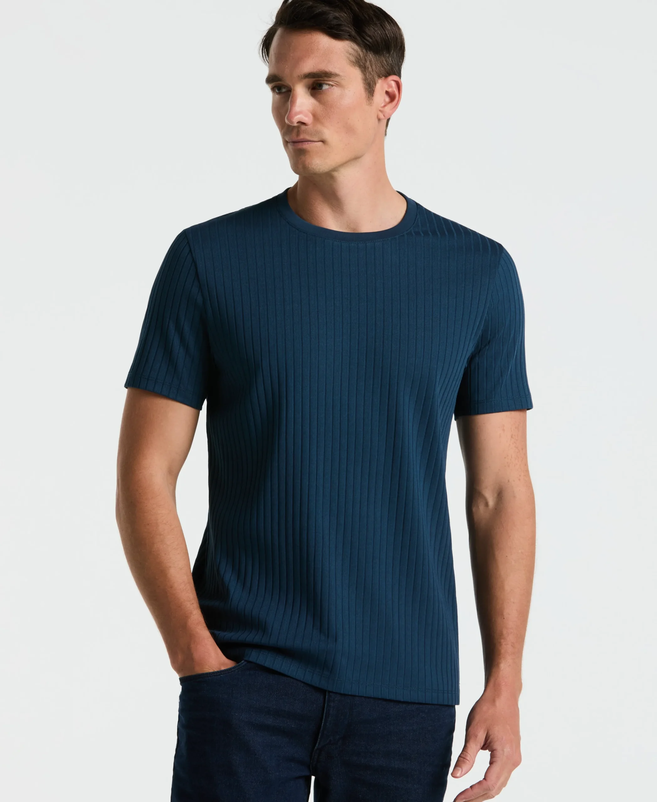 NEW! Ribbed Crew Neck Tee