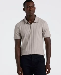 NEW! Ribbed Quarter Zip Polo