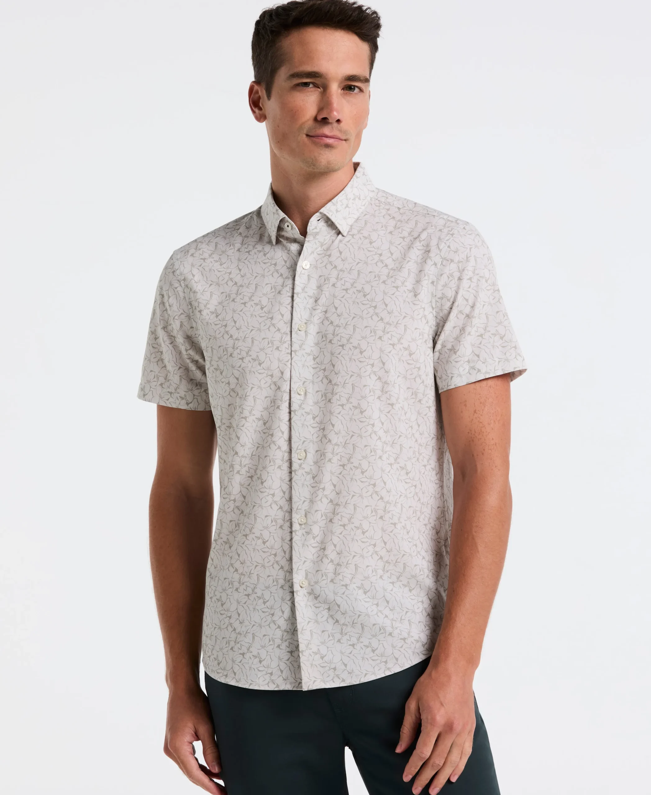 NEW! Slim Fit Linear Floral Shirt