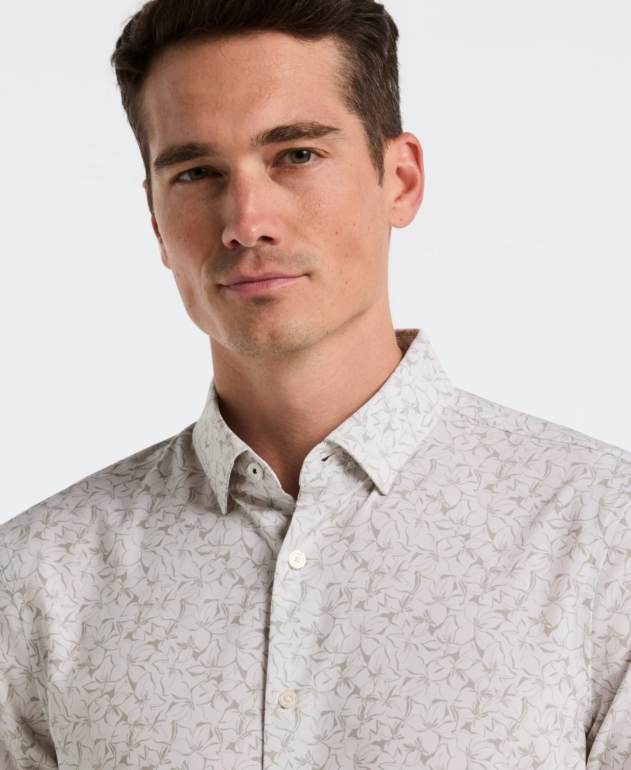 NEW! Slim Fit Linear Floral Shirt